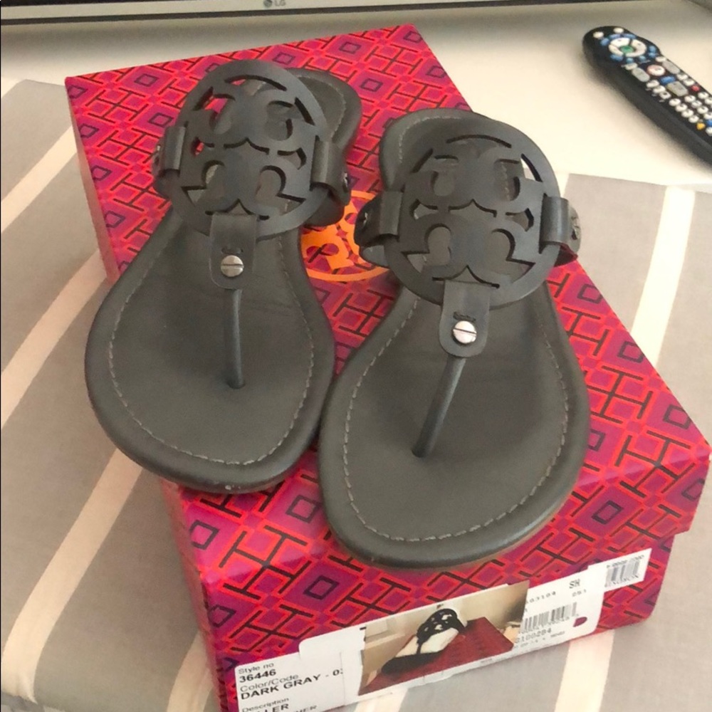 Tory Burch Miller Sandal Dray Gray 7.5